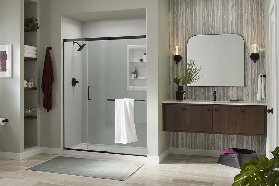 modern shower remodel