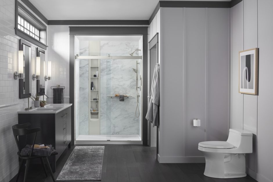 neutral grey bathroom design
