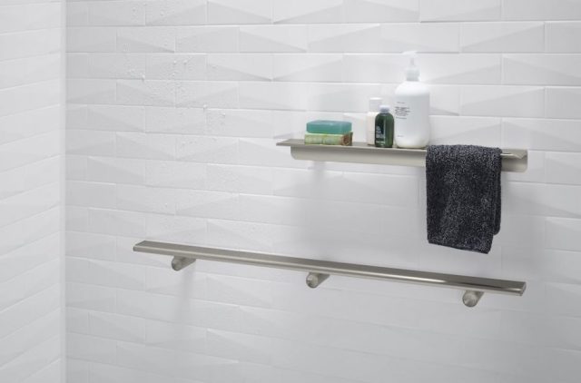 floating shelf and shower barre